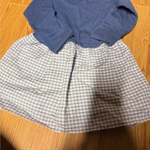 Bella Bliss Blue and White Checkered Kids Dress